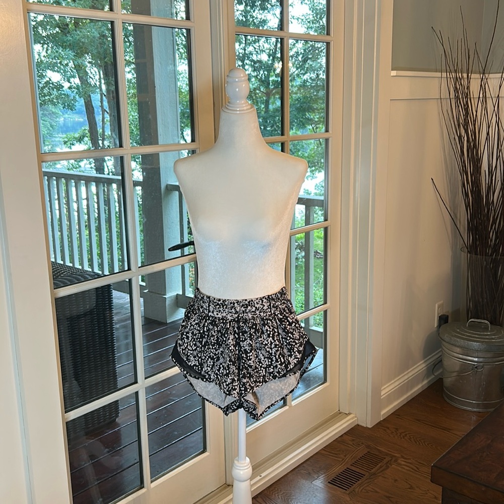 Lululemon Athletica Black and White Athletic Shorts
